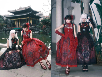 [Deadline for reservations: February 26th] Red Dragon x Black Dragon x Purple Snake Lolita China Gothic Setup