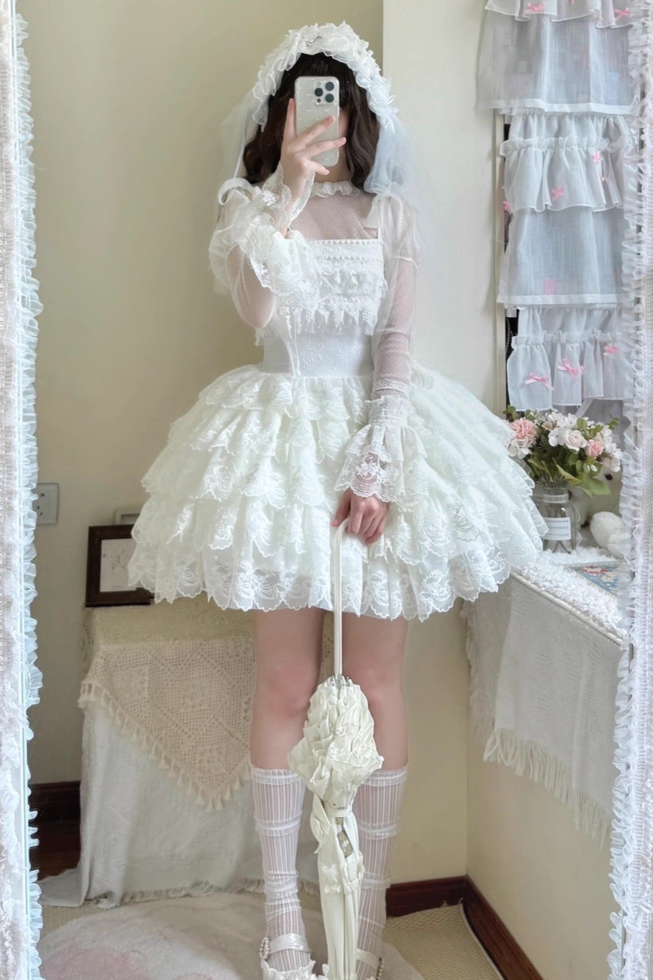 Whitey Tiered Lolita Skirt