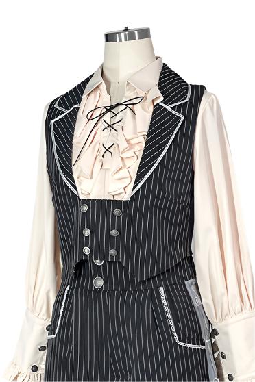 King's College Lolita Prince Ruffle Shirt + Cape + Vest + Shorts + Skirt