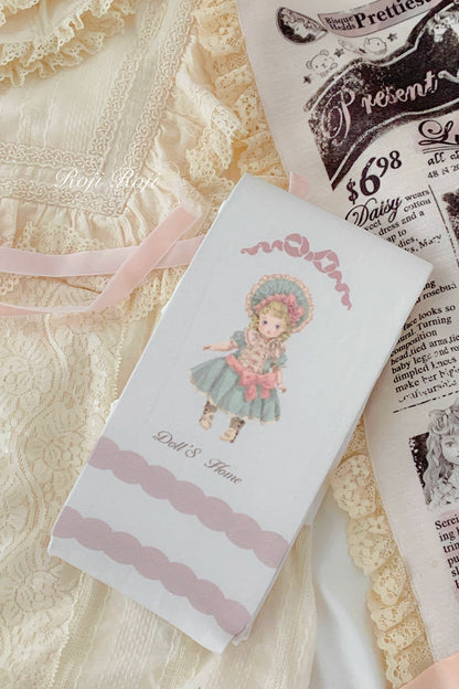 roji original doll Lolita socks women's autumn and winter beauty socks velvet print pantyhose Lolita