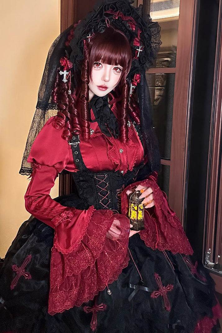 【12月8日予約締切】Black Mist Banquet ゴシックエンブロイダリーゴージャスビスチェドレス＋セットアップ