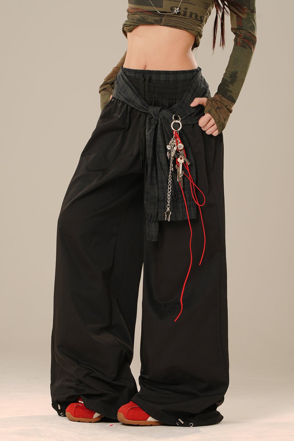 Loose Straight Leg Wide Leg Pants