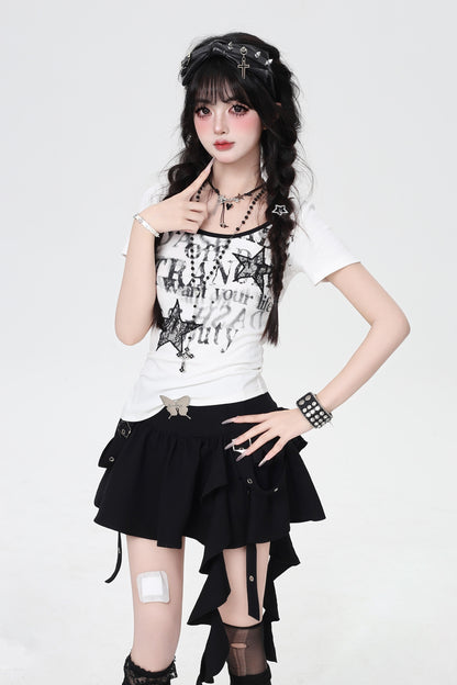 Spicy Butterfly Corset Mini Skirt