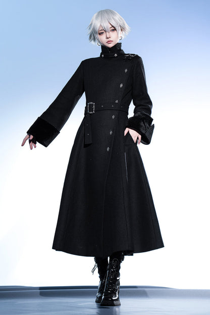 February 22nd reservation deadline] Black Dark High-End Stand-Up Collar Prince Coat