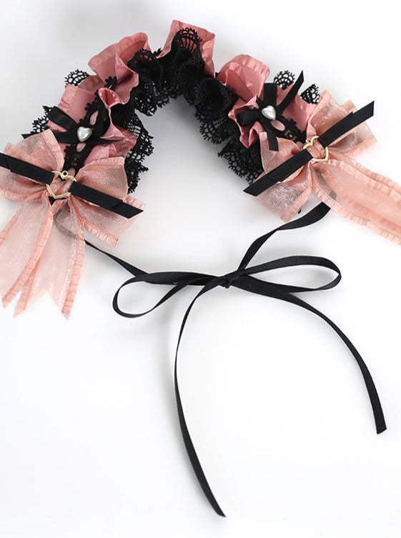 Cool Black Pink Lace Accessories