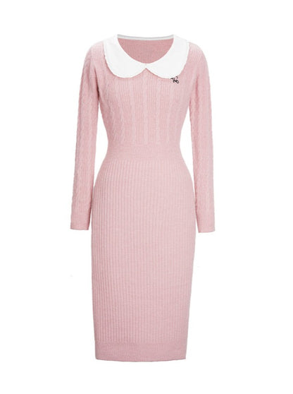 Doll Lace Collar Knit Dress