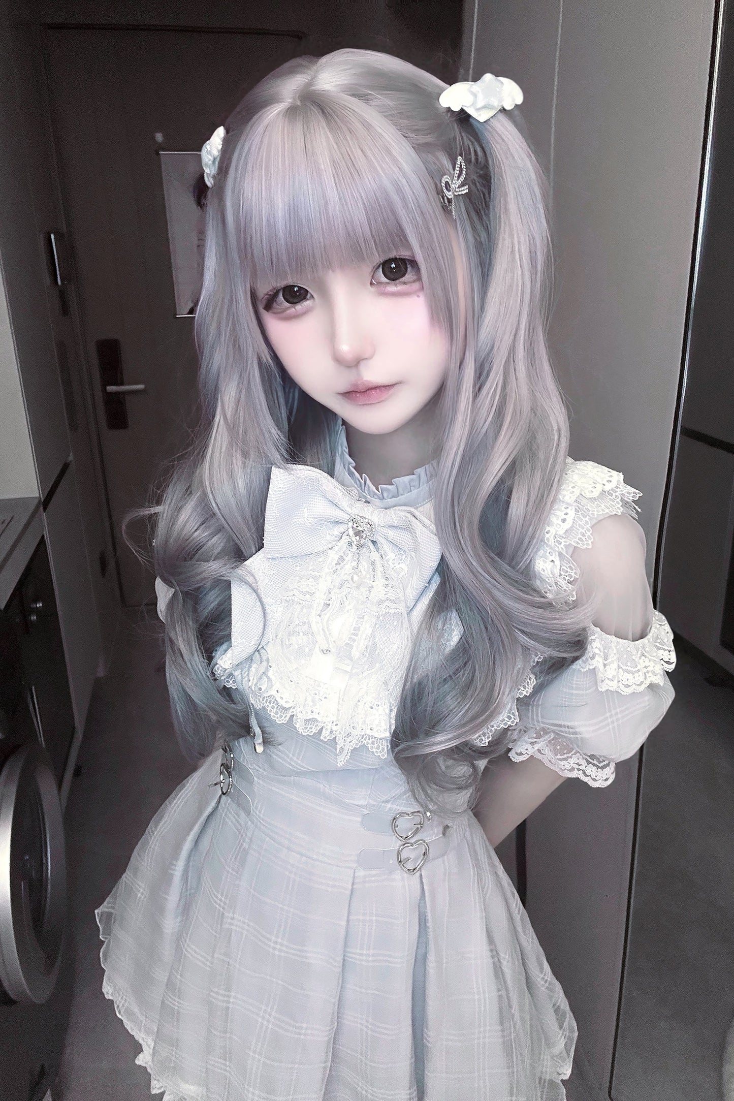 【予約商品】エンジェルグレーブルーチェックワンピース