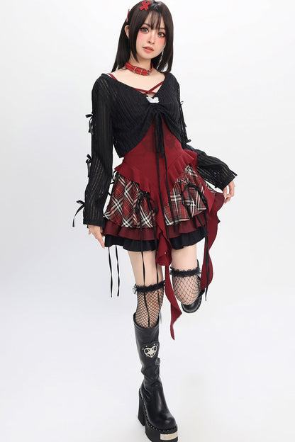 地雷チェッククールショートスカート