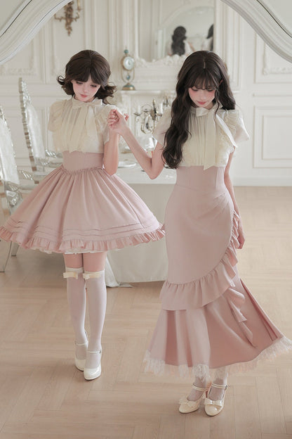 Blush Corset Ruffle Dress