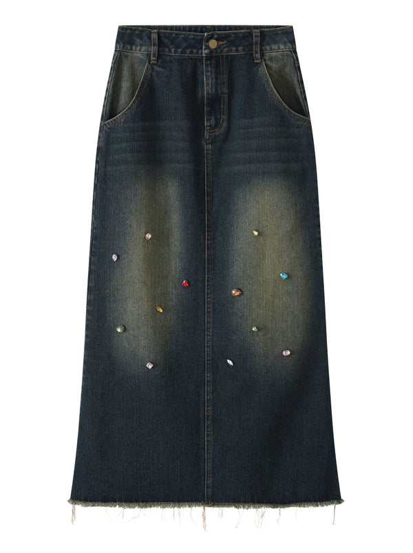 ビジューオッシュデニムスカート