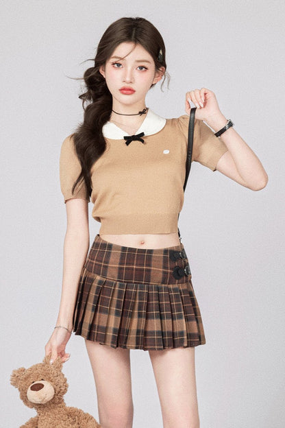 Retro Plaid A-Line Skirt