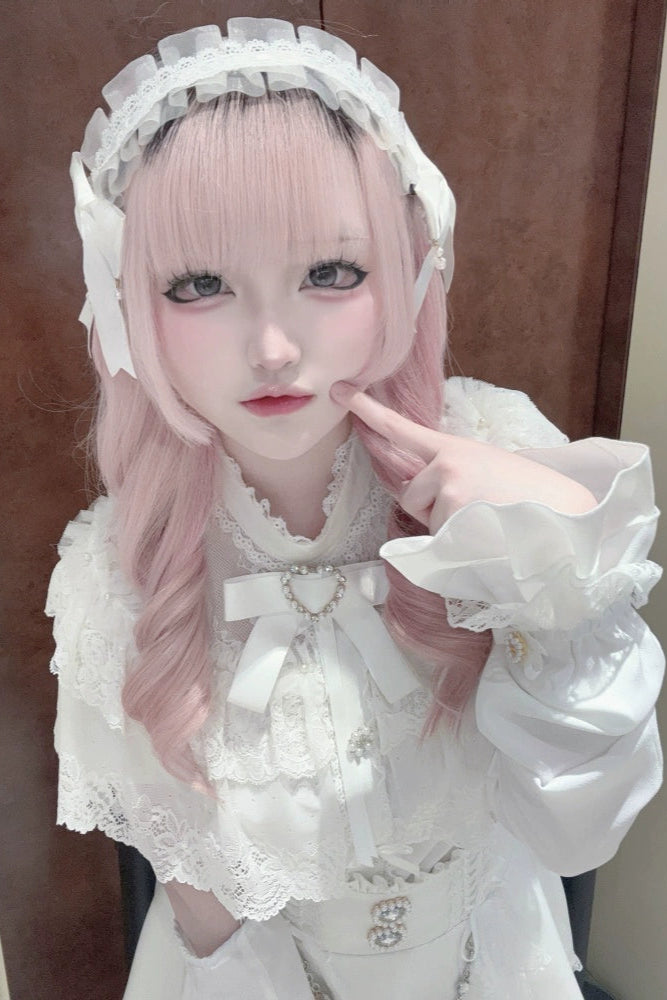 Mine lace cape shirt + sleeves + brooch