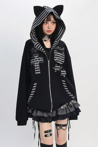 Border Hooded Cat Hooded Hoodie