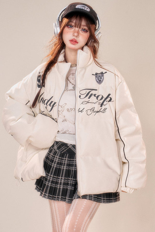 ルーズスタンドカラーコットンブレッドジャケット