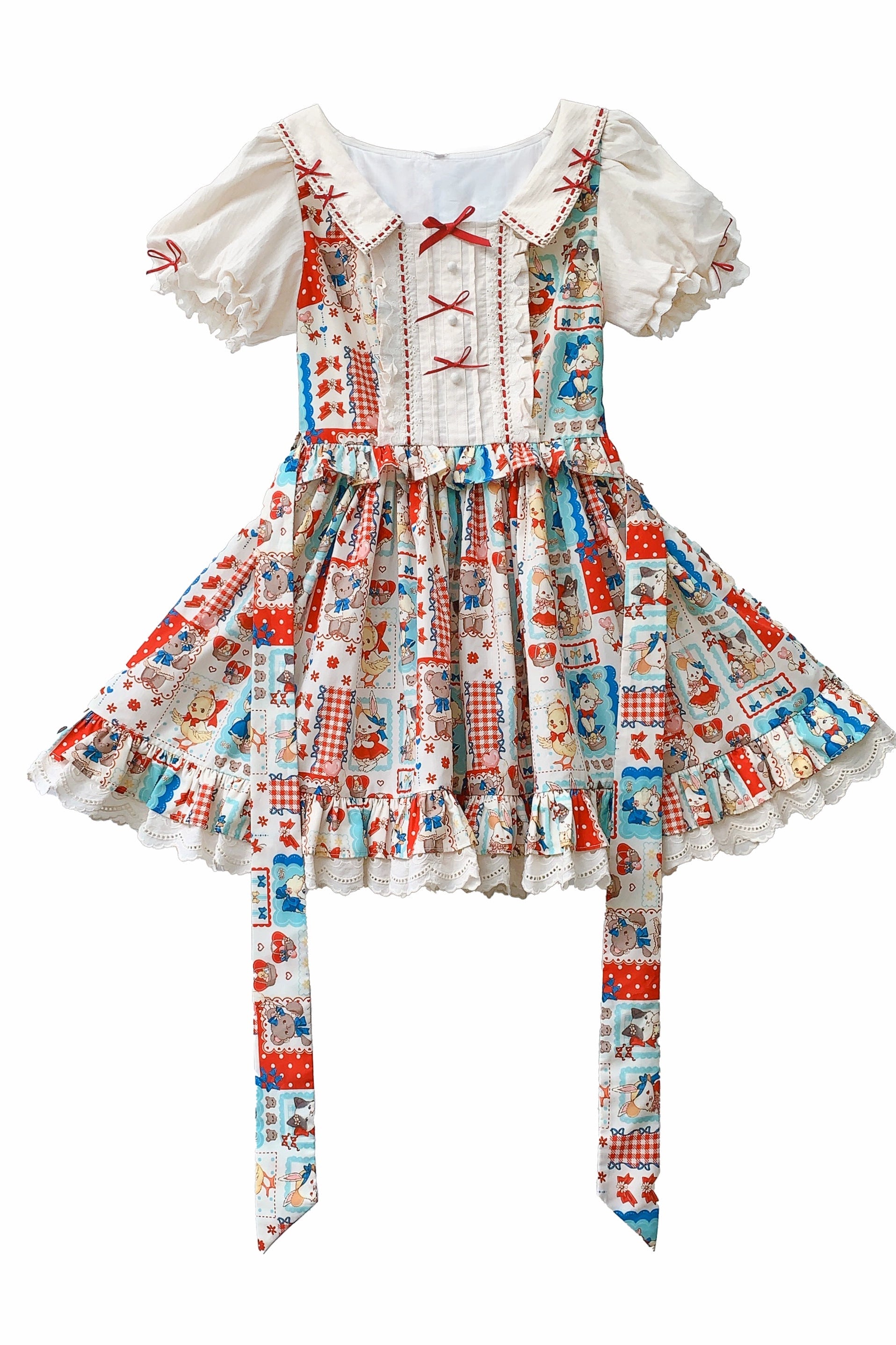 予約商品】レトロポップドールパッチワークワンピース – Belchic