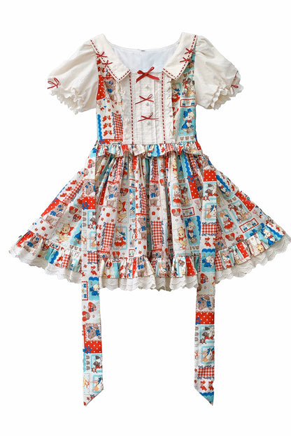 予約商品】レトロポップドールパッチワークワンピース – Belchic