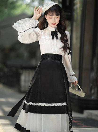 Ribbon Shirt + China Skirt