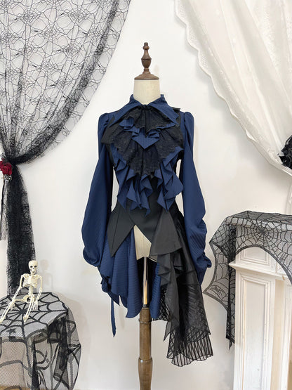 【12月29日予約締切】ダークゴシックコウモリカラーエレガントロングテールシャツ