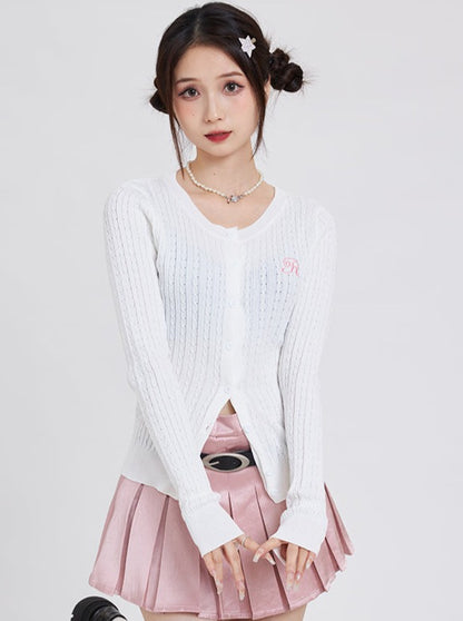 Slim One-Point Knit Cardigan