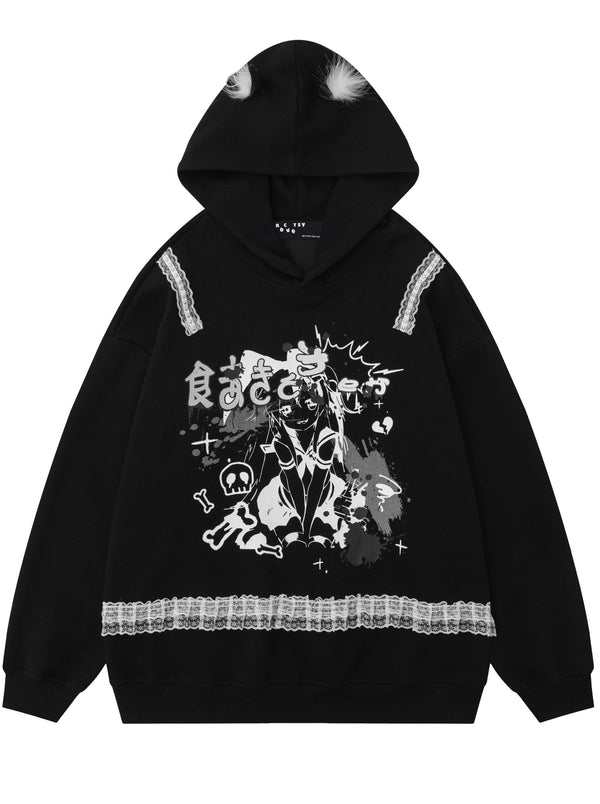 Catgirl Over Hooded Hoodie