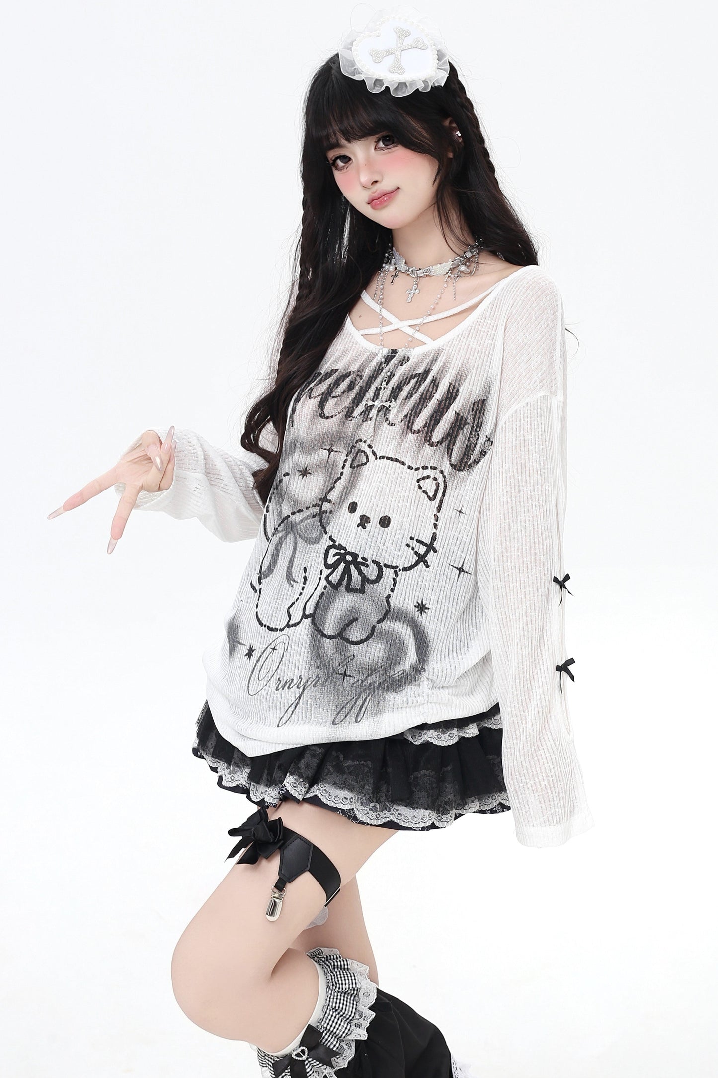 Sweet Cross Cat Tops