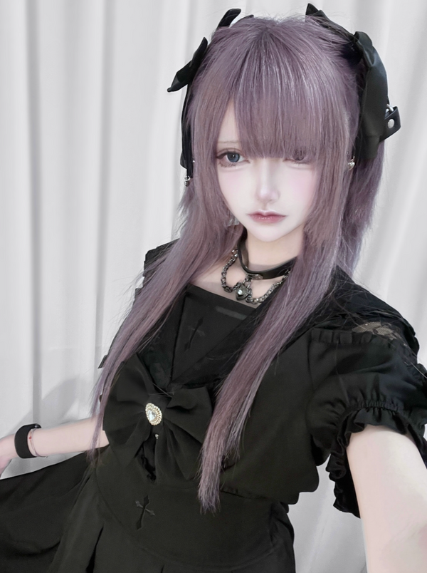 【予約商品】レースクロスカラートップス+ハイウエストスカート