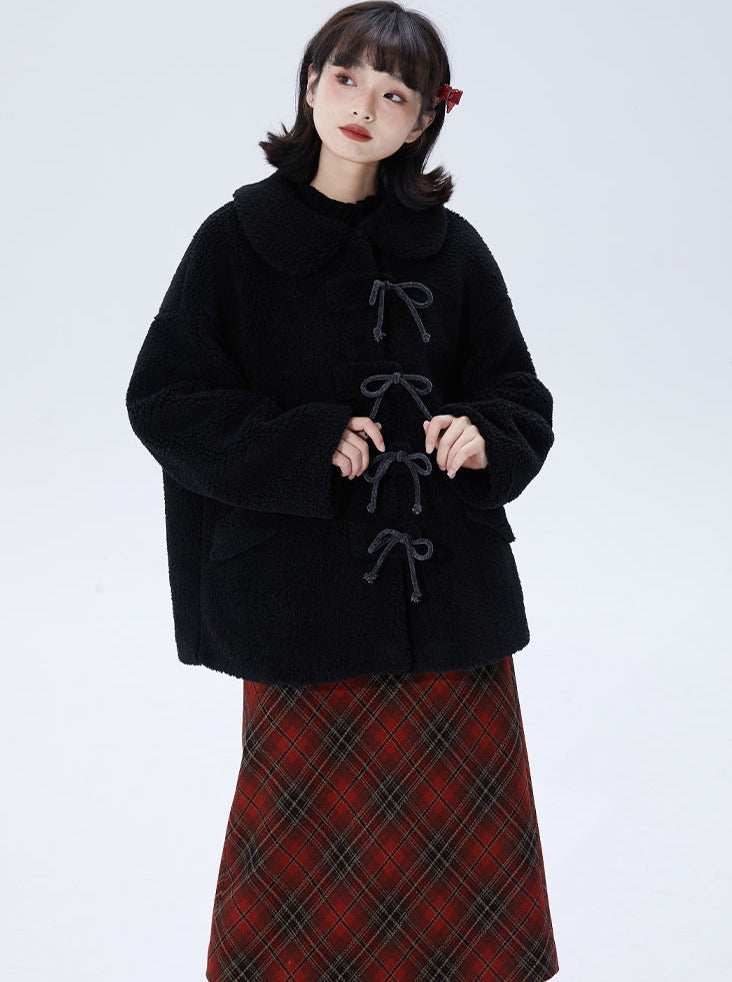 Triple Ribbon Design Lapel Coat