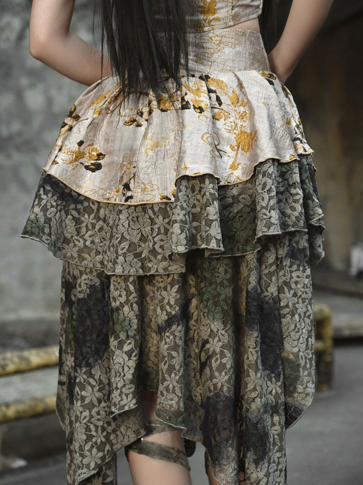 China Jacquard Chenille Lace Irregular Skirt