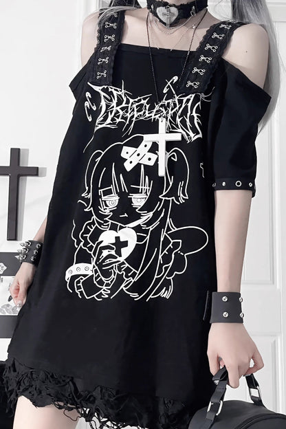 Off-the-shoulder Anime Girl Tops