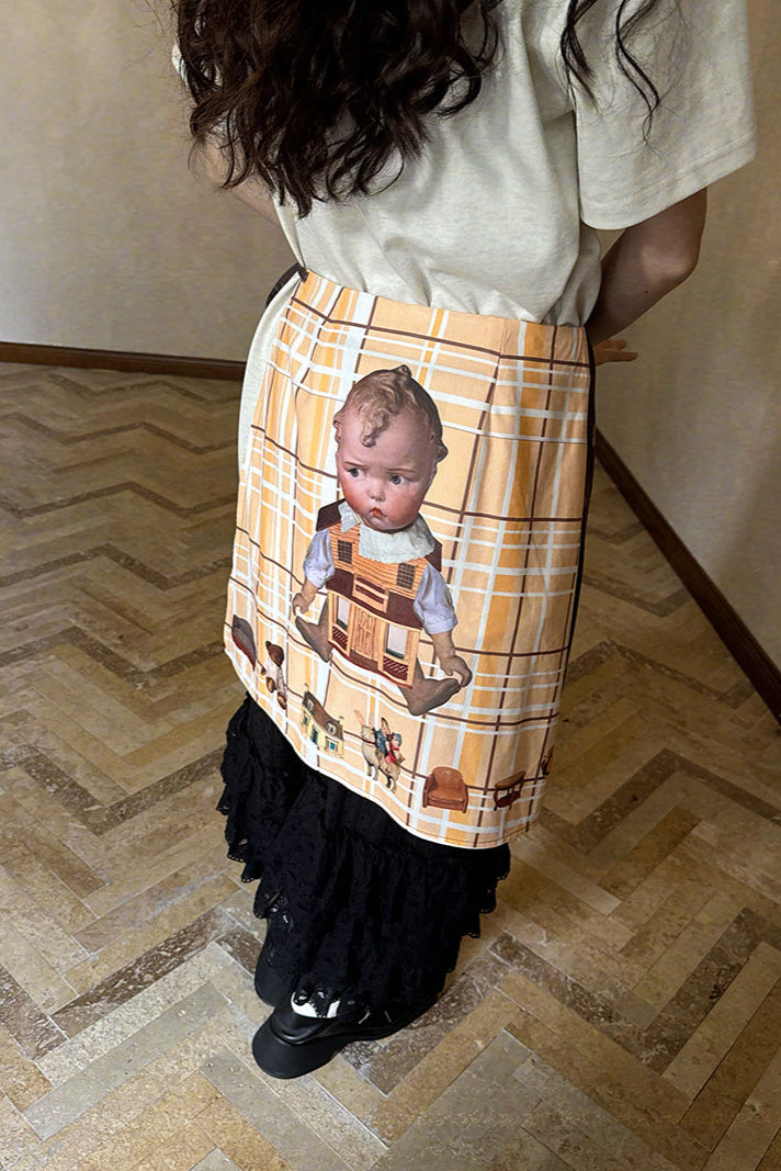 Puppe Transparent Schleifendruck Schürze