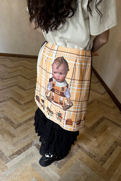 Puppe Transparent Schleifendruck Schürze