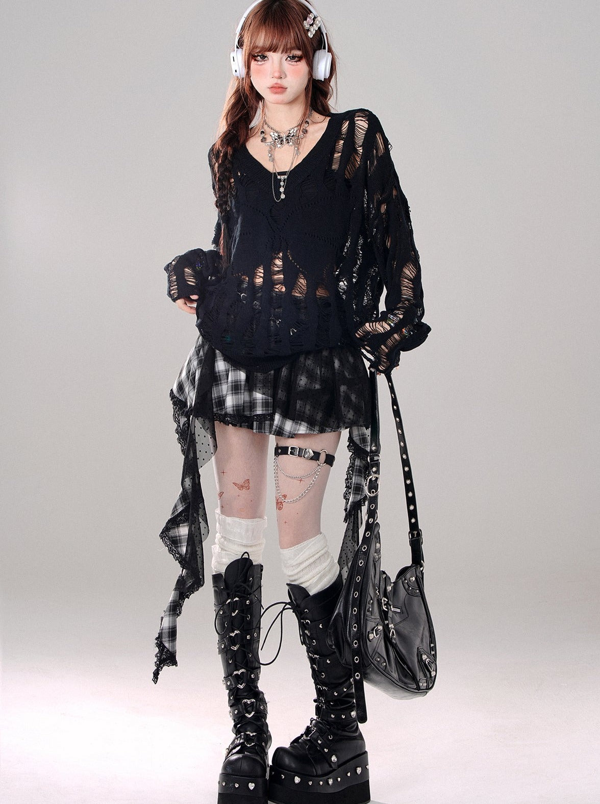 ダークモードダメージメッシュトップス – Belchic