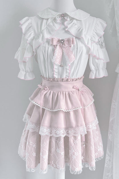 Sweet Bombshell Lace Top + Half Skirt