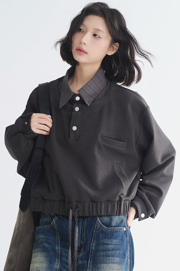 Layered Look Collar Sweater Top