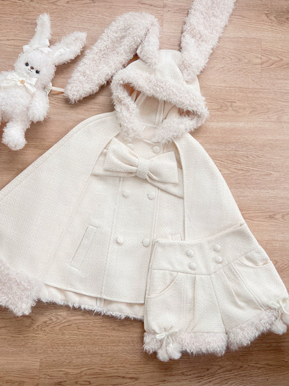 アニマルツイードコート＋ボアショートパンツ