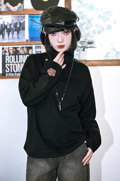 タンドカラーダークモードトップス