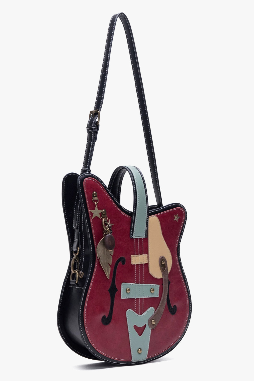 HIATUS original vintage metal pendant guitar shoulder crossbody bag contrast creative vintage musical instrument shoulder bag