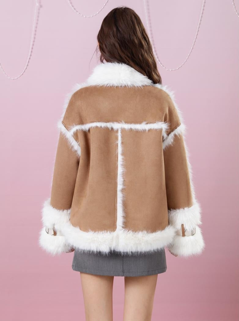 Volume Sweet Fur Velvet Snow Coat