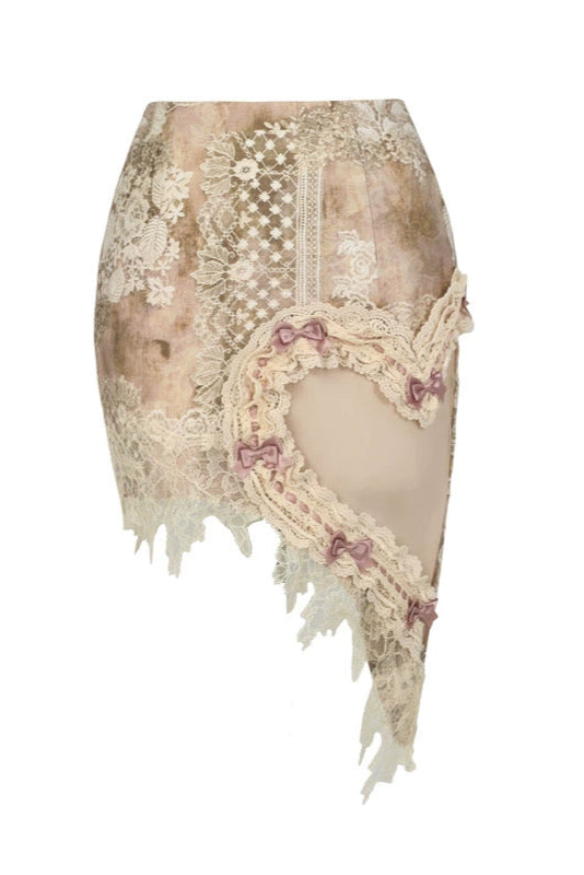 レースアンティークエレガントリボンスカート