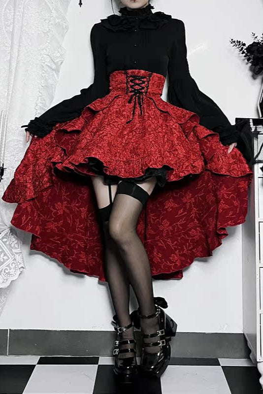 Gothic Bellini Concert Asymmetrical Skirt + High Neck Blouse