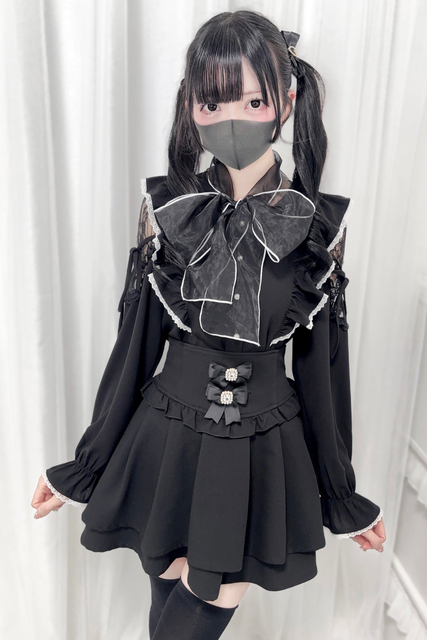 Chemisier Dark Kawaii à grand nœud