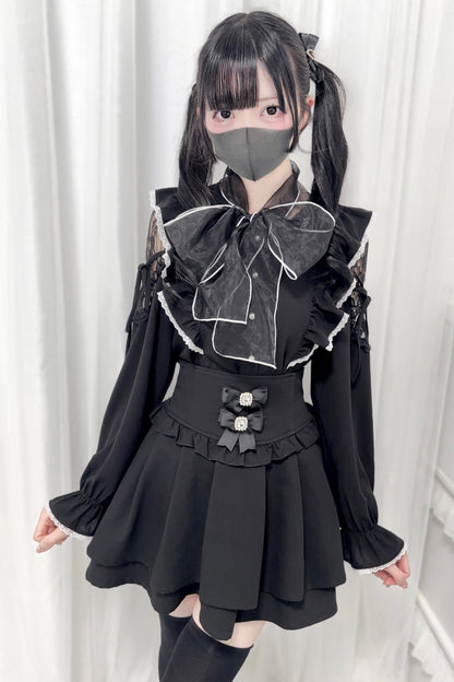 Chemisier Dark Kawaii à grand nœud