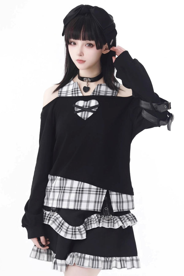 ブラックアンドホワイトチェックスリミングセット
