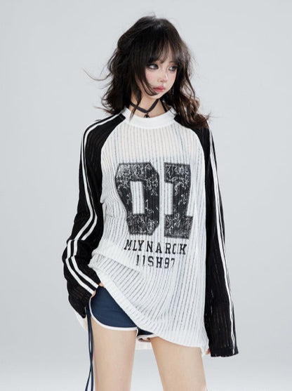 American Lettered Sheer Mode Top
