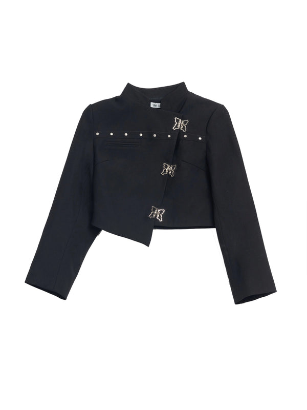 Butterfly Slim Short Jacket + Pleated Skirt