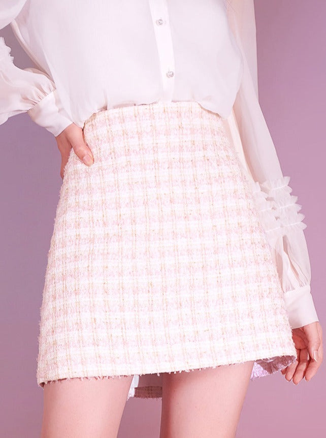 Candy Sweet Tweed Tight Skirt