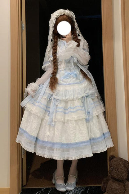 [November 8 reservation deadline] Rabbit Ear Hoodie Cape + Sheer Sleeve Elegant Ribbon Dress + Apron