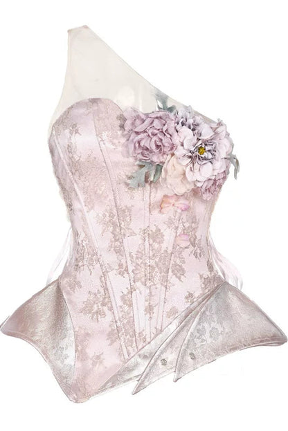 ムーンライトアシンメトリックコルセットトップス+ゴージャスネックレス