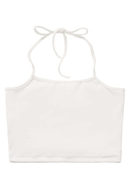 Heart ring short rib guard top + halter ribbon camisole