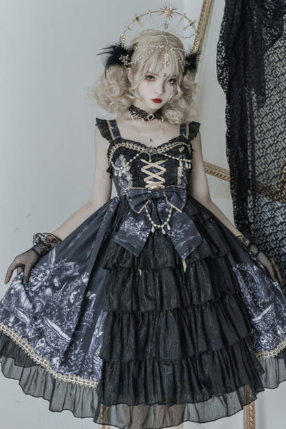 Golden Chic Princess Suspender Dress